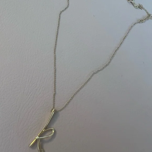 Tiffany & Co. Elsa Peretti Yellow Gold 'K' Necklace - Picture 6 of 7